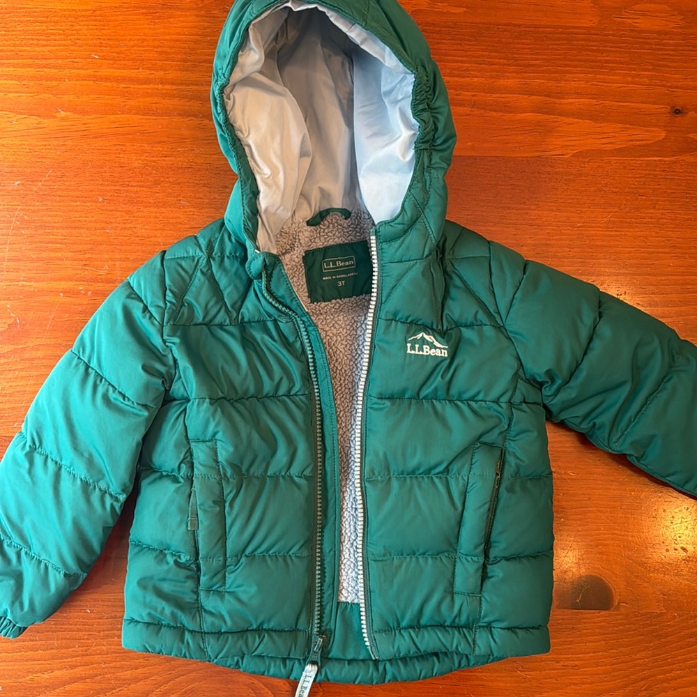 LLBean fleece lined puffer